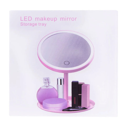 LED Makeup mirror storage tray